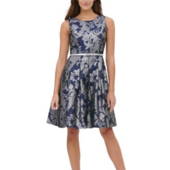 Tommy Hilfiger Jacquard Fit Flare Dress - Picture 1 of 5